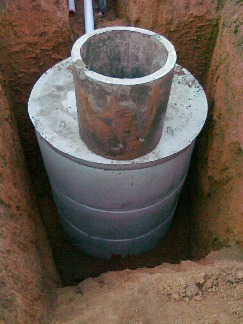 Выгребная яма не имеющая дна из бетонных колец
